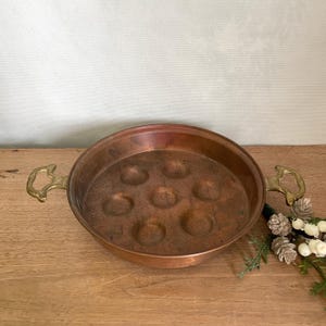 Koperen eierpan, vintage koperen pan, koperen sauspan, keukendecor, vintage decor, antiek decor