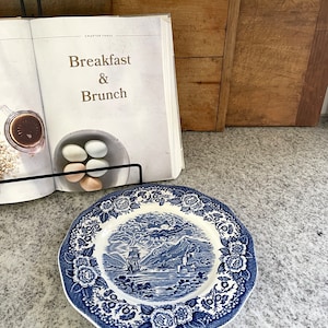 European Plate, Blue and White Plate, Ironstone Plate, Vintage Plate, White Plate, Floral Plate, Kitchen Plate, Kitchen Decor, Vintage