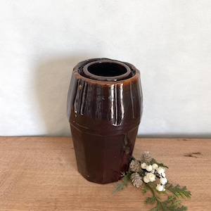 Stoneware Crock Jar, Stoneware Vase, Kitchen Decor, Vintage Decor, Antique Decor, Antique Stoneware, Brown Stoneware Crock, Stoneware Jar