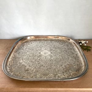 Silver Tray, Silver Serving Tray, Coffee Table Decor, Side Table Decor, Vintage Tray, Vintage Decor, Antique Decor