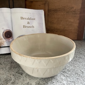 Stamped Whited Stoneware Bowl, Stoneware Bowl, Patterned Stoneware Bowl, French Country Kitchen, Antique Decor, Kitchen Decor
