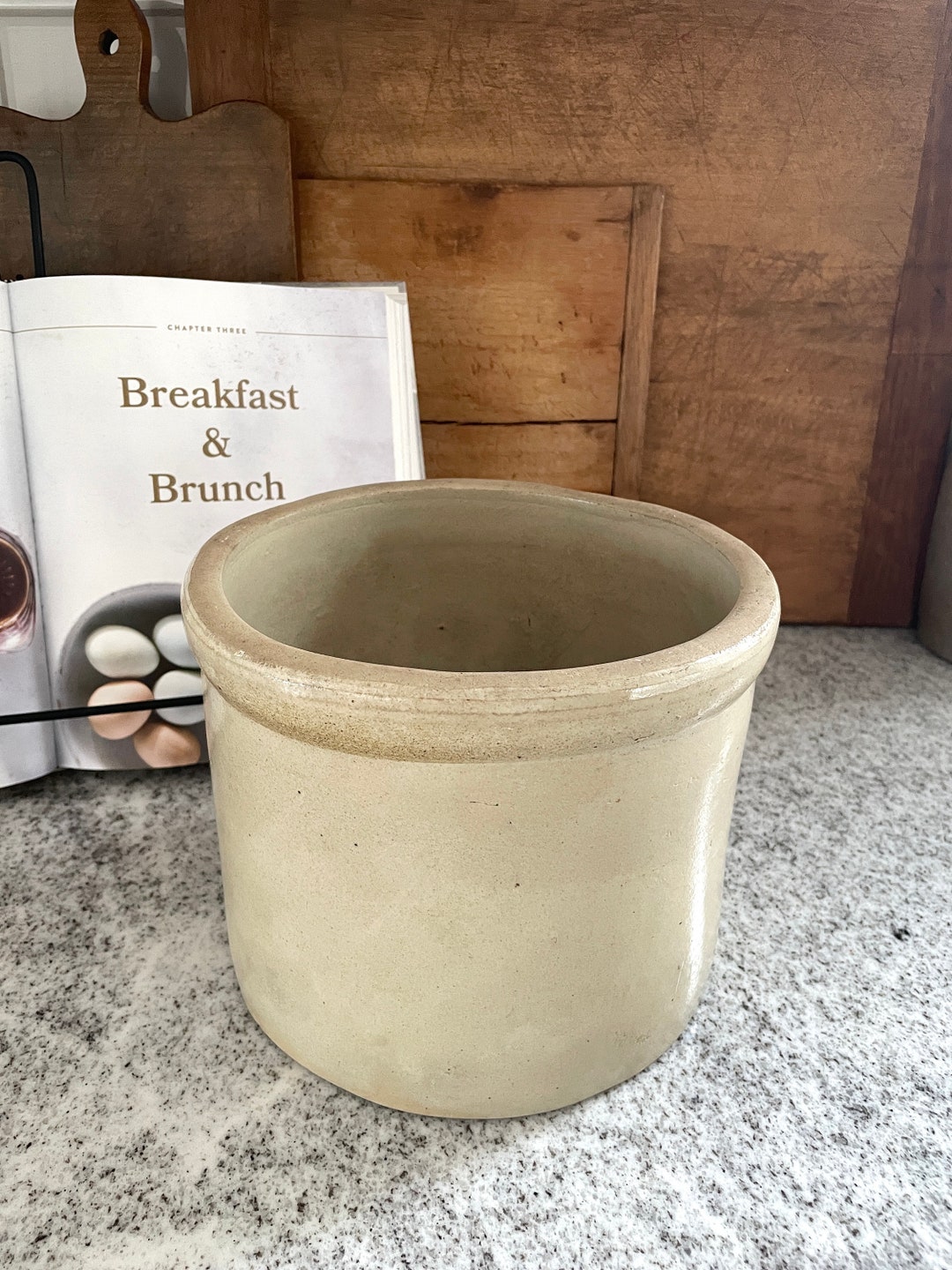 Stoneware Crock, Vintage Crock, Antique Stoneware Crock, Crock, Kitchen ...