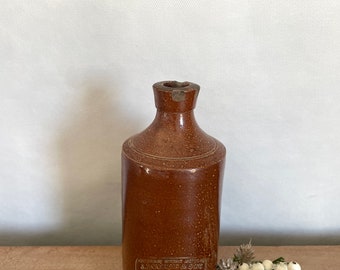 European Stoneware Bottle, Stoneware Bottle, Primitive Stoneware, European Stoneware, Vintage Decor, Farmhouse Decor, Rustic Decor