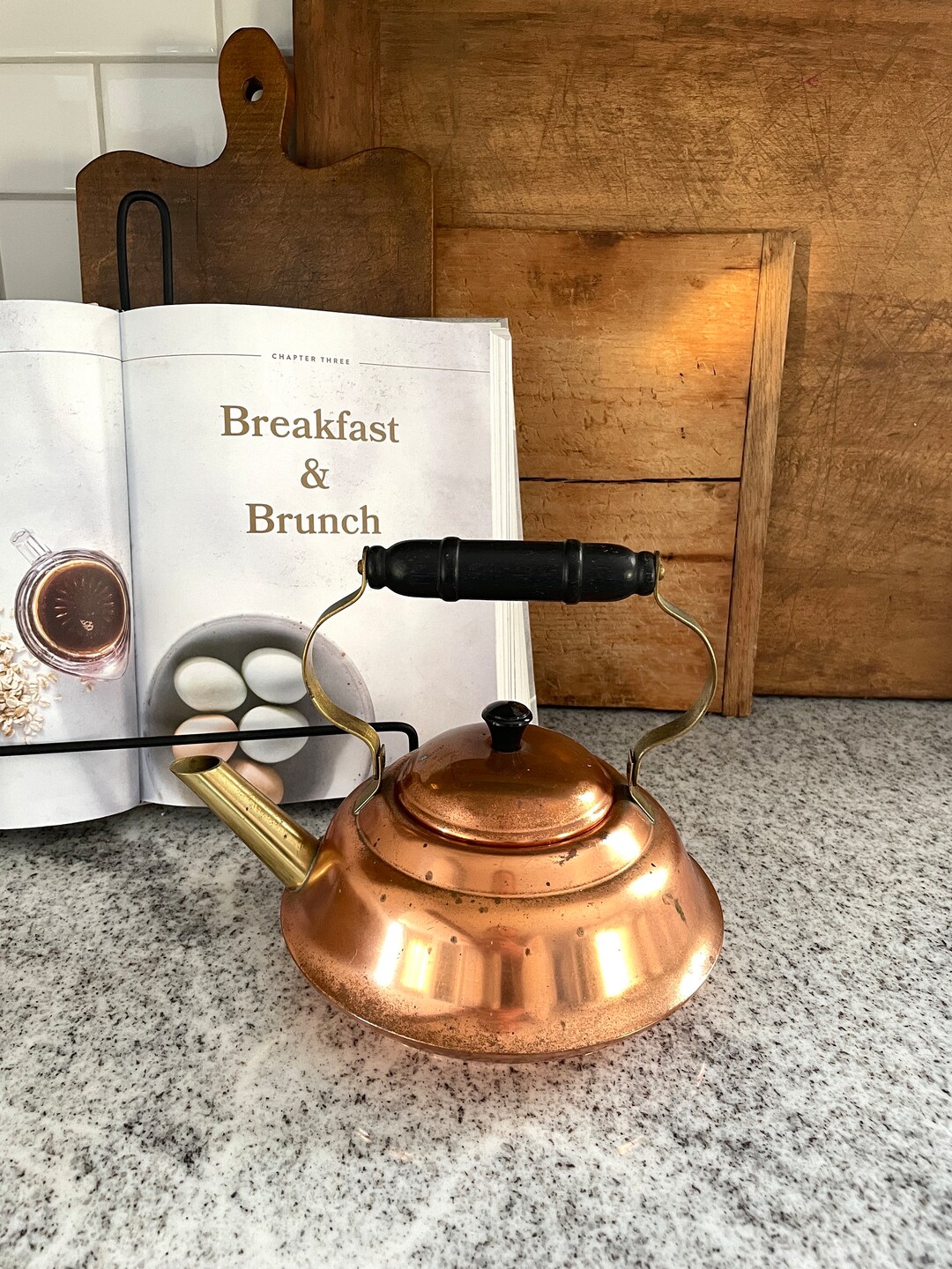 Copper Tea Kettle, Vintage Tea Kettle, Copper Kitchen Decor, Kitchen