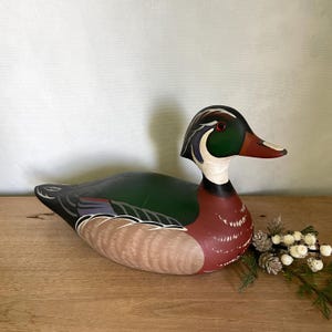 Hand Painted Wood Duck, Wood Duck, Vintage Duck, Duck Decoy, Antique Wood Duck, Vintage Wood Duck, Duck, Farmhouse Decor, Vintage Decor