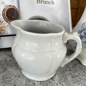 White Pitcher, Vintage White Pitcher, Blue and White, Blue and White ...