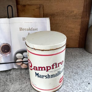 Campfire Marshmallow Tin, Marshmallow Tin, Vintage Tin, Collectible Tin, Kitchen Decor, Vintage Decor, Antique Decor
