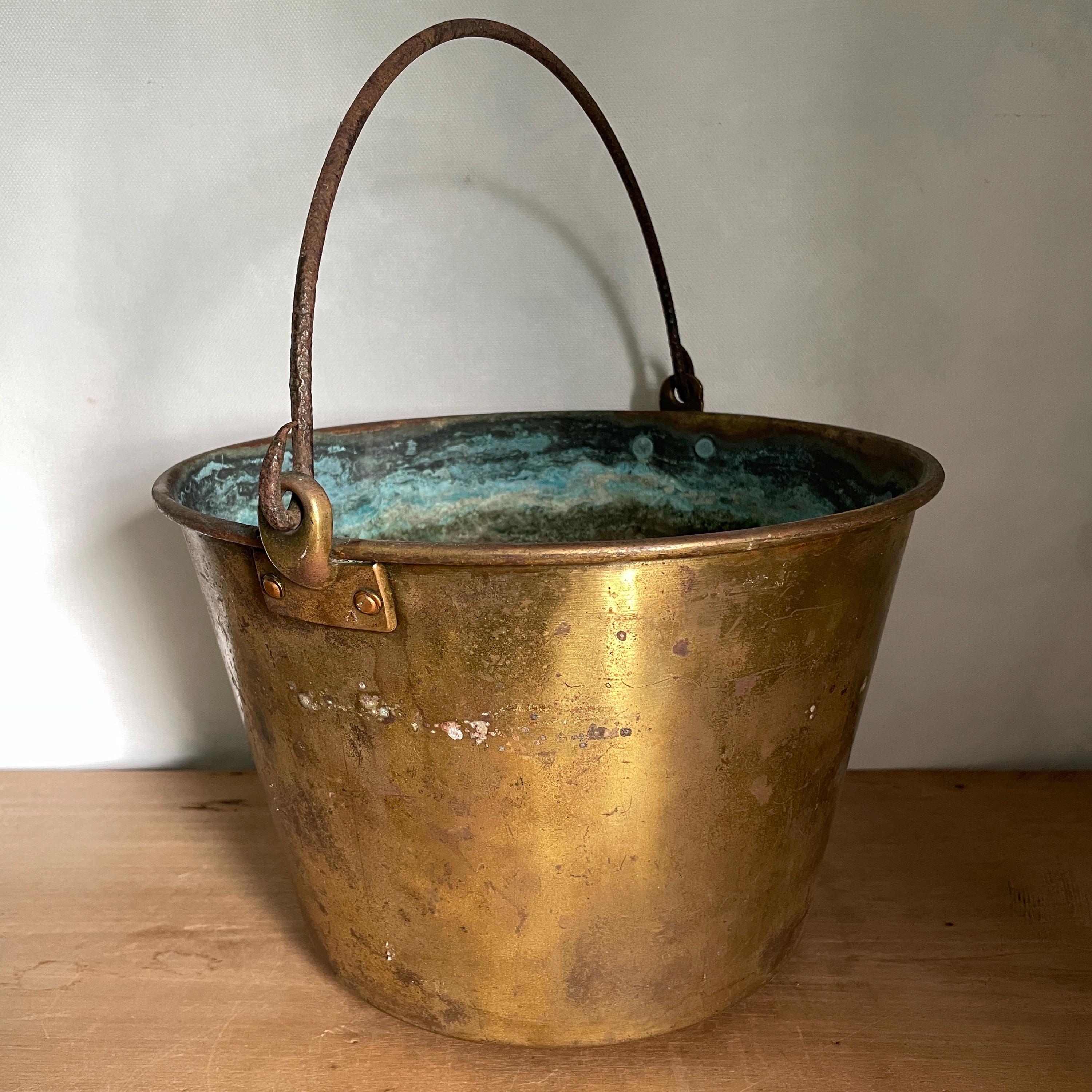 ビンテージ 真鍮 バケツ 2セット レトロ アンティーク ガーデニング 骨董 蔵 ビンテージ 真鍮 バケツ 2セット レトロ アンティーク ガーデニング