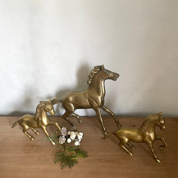 Statue de cheval en laiton, figurine de cheval en laiton, cheval en laiton, cheval vintage, déco vintage, déco de ferme, déco antique, déco rustique