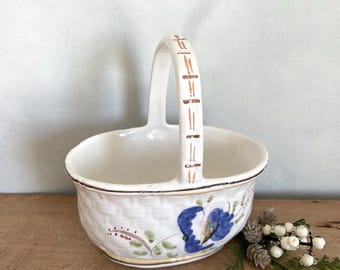 European Ceramic Basket, Vintage Basket, Vintage Ceramic Basket, Spring Decor, Farmhouse Decor, Vintage Decor, Easter Basket
