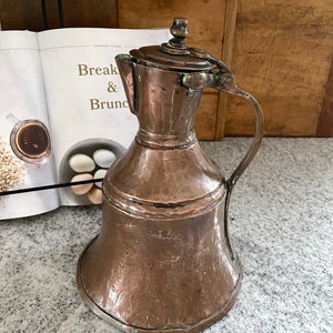 Hand Hammered Tea Kettle, Copper Kettle, Copper Teapot, Cooper Tea Kettle, Vintage Copper Kettle, Vintage Copper Pot, Vintage Decor, Antique