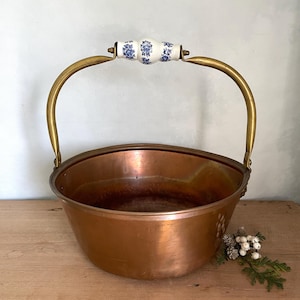 Copper Bucket, Vintage Copper Pot, Copper Pot, French Country, Copper Pail, Copper Planter, Kitchen Decor,