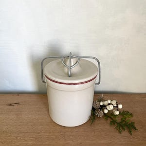 White Cheese Crock, Jam Crock, Vintage Jam Jar, Vintage Cheese Jar, Kitchen Decor, Vintage Decor, Crock
