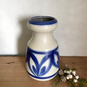 Blue and White Ceramic Jar, Blue and White Vasr, Vintage Vase, Bud Vase, Vintage Stoneware, Kitchen Decor