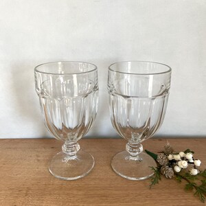 Set of 2 Wine Glasses, Clear Drinking Glasses, Vintage Glasses, Glassware, Vintage Glass, Stemware