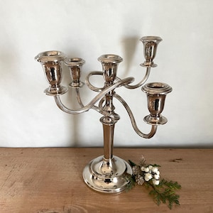 Silverplate Candelabra, Vintage Candelabra, Silver Candlestick Holder, Vintage Candlestick, Vintage Decor, Antique Decor