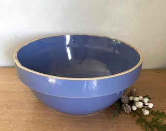 Ciotola in stile francese, ciotola vintage, ciotola in gres, ciotola blu vintage, ciotola vintage in gres, primitiva, decorazione antica