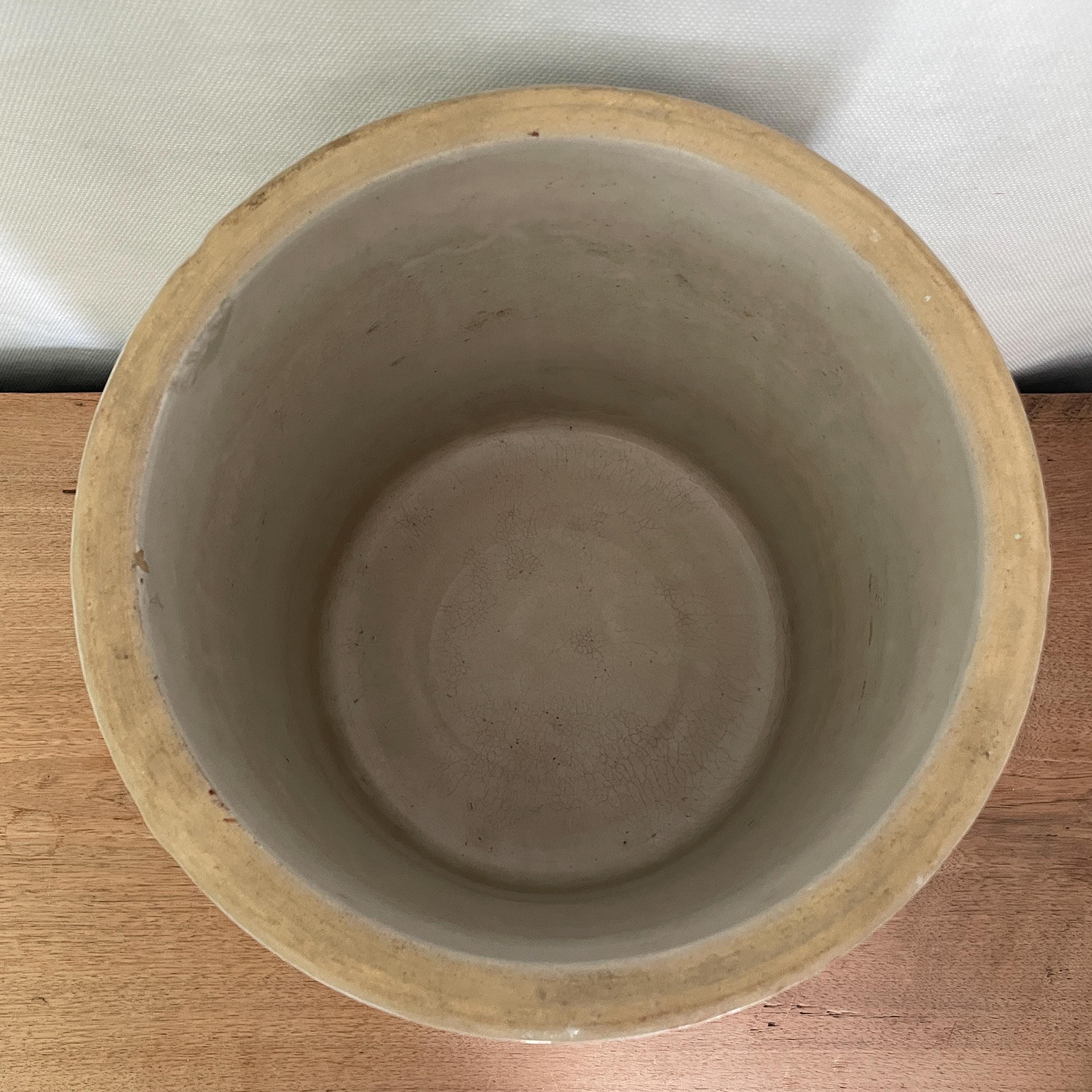 Vintage Stoneware Crock – Farmhouse Kitchen Utensil Holder