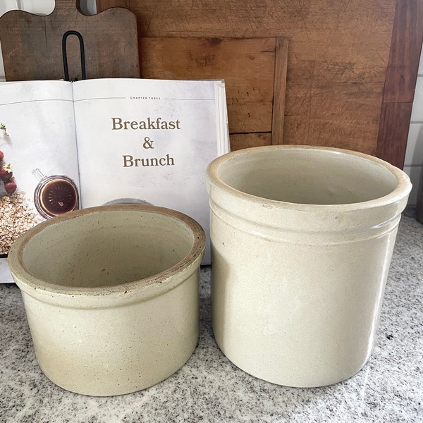 Utensil Holder Handmade Pottery Crock Utensil Crock Stoneware Crock Antique Rustic Vase Ceramic Crock Farmhouse Crock Americana Kitchenware