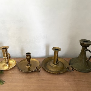 Antique English Brass Candlestick Holder Set - Farmers Daughter