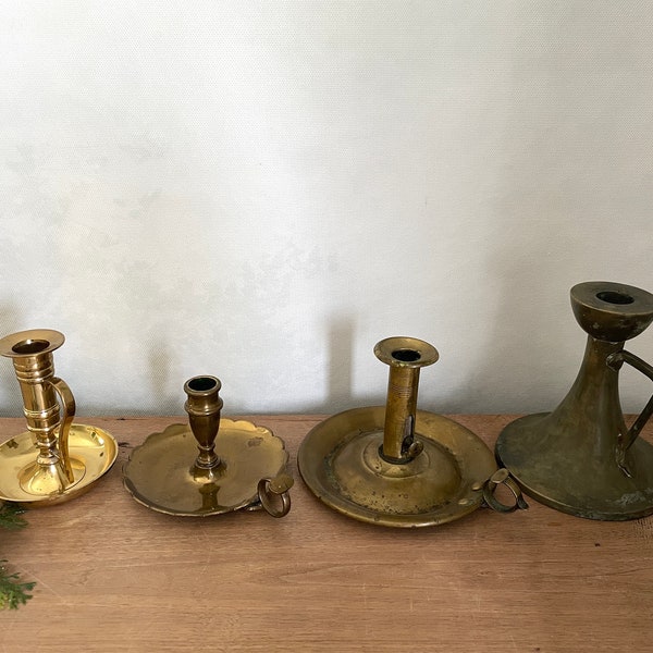 Brass Chamber Candlestick Holder, Brass Candlestick Holder, Vintage Brass Candlestick, Vintage Decor, Antique Decor