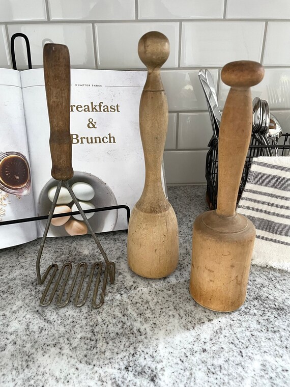 Antique Wood Mashers Antique Potato Masher Wood Potato Etsy