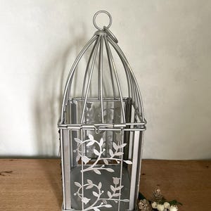 Vintage Bird Cage, Bird Cage, Gray Bird Cage, Small Bird Cage, Vintage Decor, Antique Decor