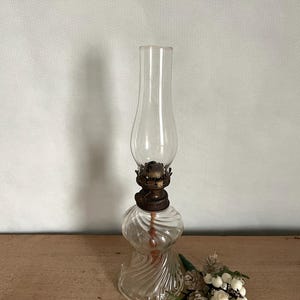 Small Glass Oil Lamp, Oil Lamp, Vintage Oil Lamp, Glass Oil Lamp, Lamp, Farmhouse Decor, Vintage Decor