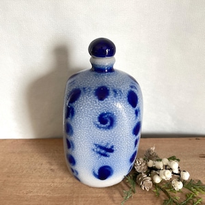 Glazed Blue and White Stoneware Jar, Blue and White Stoneware, Vintage Jug, Stoneware Jug, Antique Stoneware, Kitchen Decor