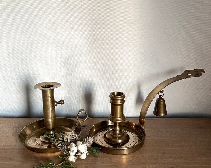 European Candlestick, Pewter Candlestick, Vintage Candlestick, Silver Candlestick, Chamber Candlestick, Candlestick Holder, Vintage Decor