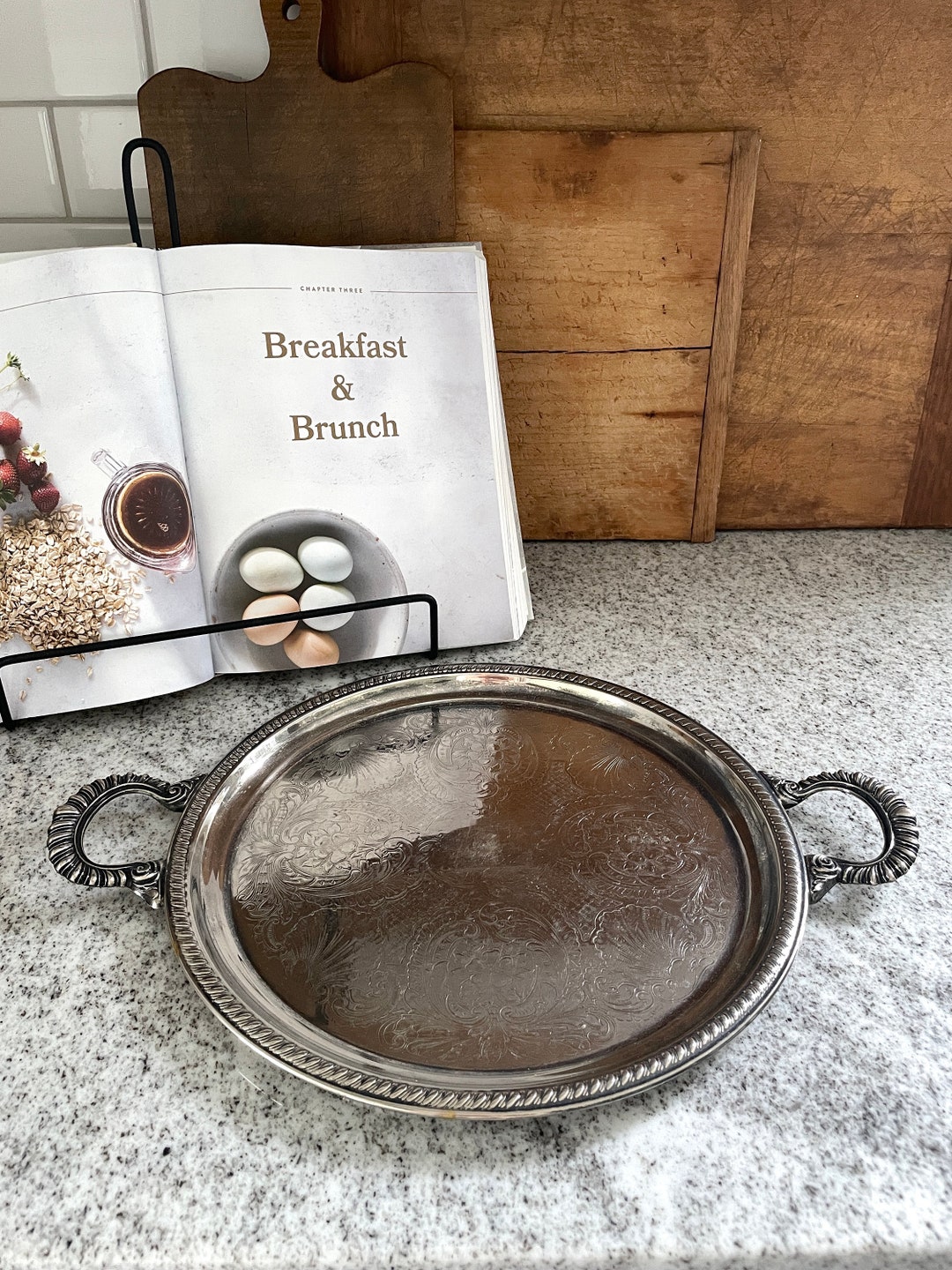 Large Silver Tray, Poole Silver Tray, Silver Tray, Vintage Tray