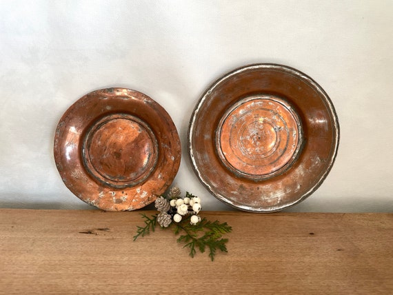 Vintage Copper Plates, Small Copper Plates, Vintage Copper, Kitchen Decor,  Farmhouse Decor, Vintage Decor, Antique Decor 