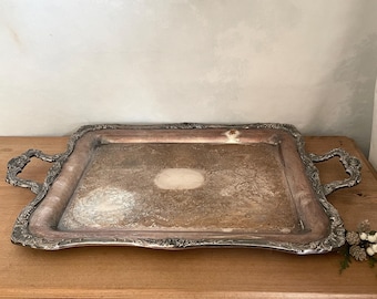 Silver Tray, Silver Serving Tray, Coffee Table Decor, Side Table Decor, Vintage Tray, Vintage Decor, Antique Decor