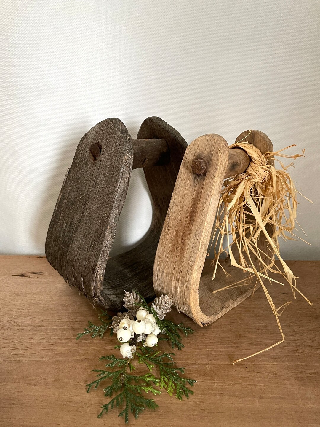 Wood Stirrup, Vintage Wood Stirrup, Rustic Decor, Farmhouse Decor