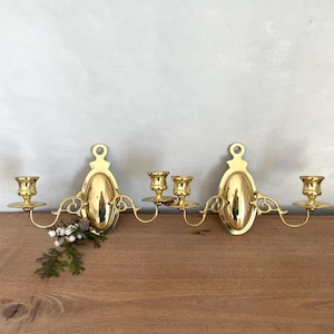 Brass Candle Sconce, Pait of Candle Sconces, Vintage Sconce, Candle Sconce, Ornate Sconce, Brass Sconce, Home Decor, Wall Decor