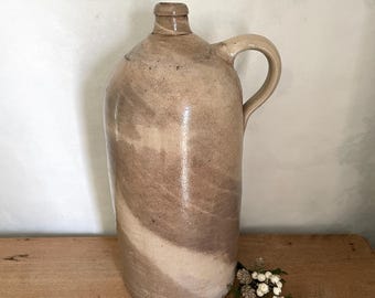 Jarra de grés vintage - Decoração rústica para cozinha de fazenda - Vaso de cerâmica primitiva