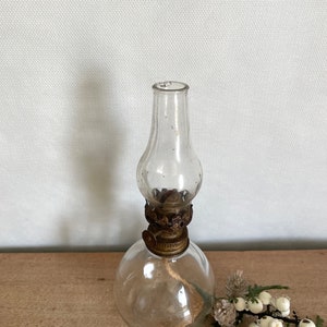 Small Glass Oil Lamp, Oil Lamp, Vintage Oil Lamp, Glass Oil Lamp, Lamp, Farmhouse Decor, Vintage Decor