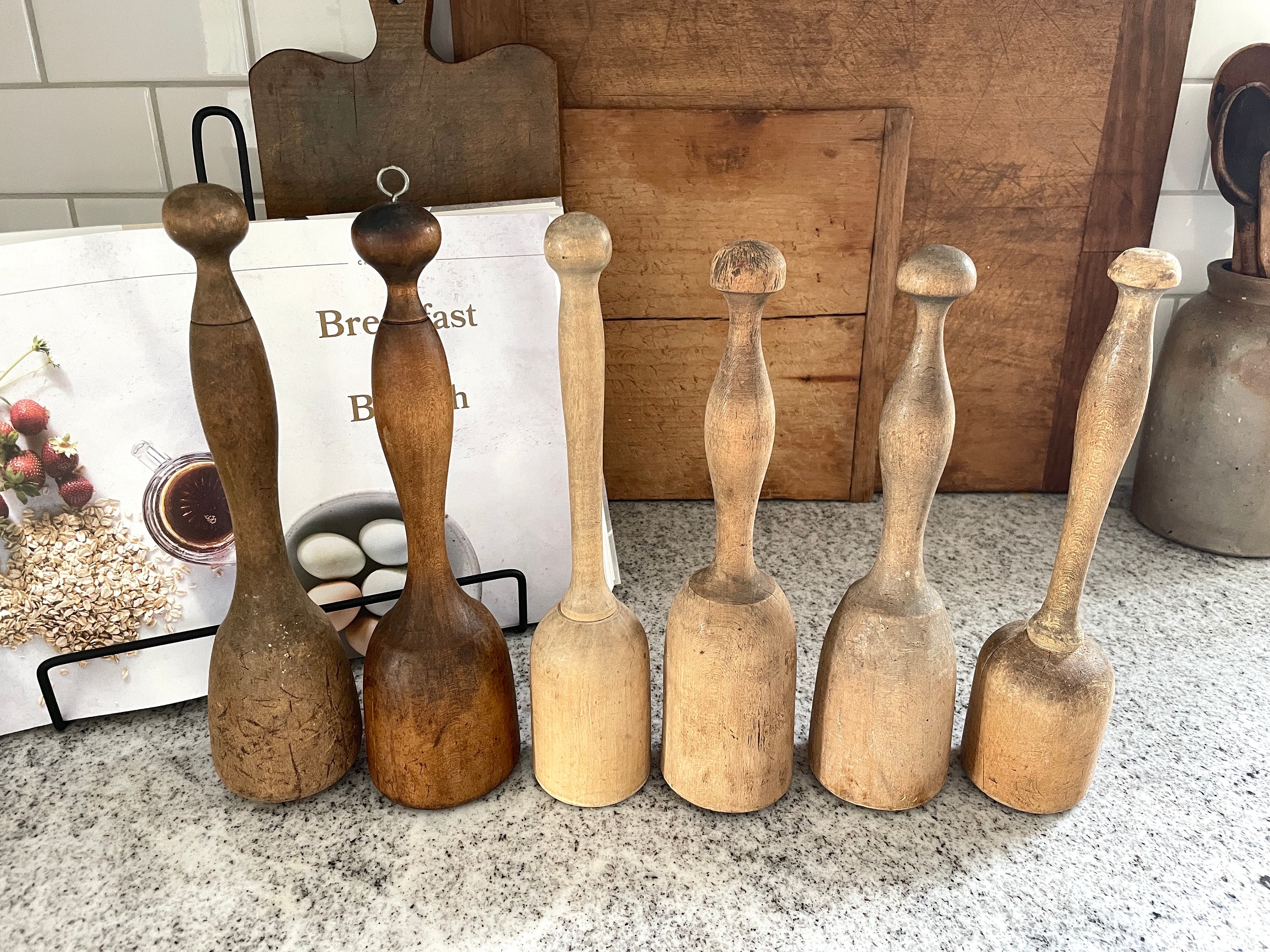 Wooden Hand Masher from France