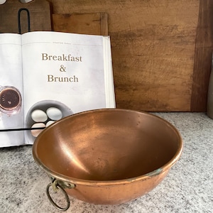 Copper Bowl, Vintage Bowl, Vintage Copper Bowl, Rustic Decor, Vintage Decor, Kitchen Decor, Antique Decor French Country Kitchen
