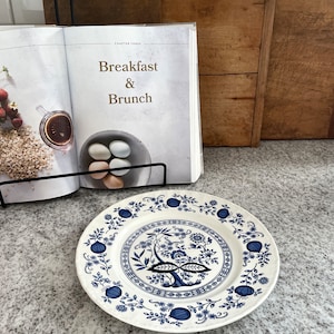 European Plate, Blue and White Plate, Ironstone Plate, Vintage Plate, White Plate, Floral Plate, Kitchen Plate, Kitchen Decor, Vintage