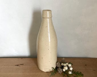 Antique Stoneware Bottle, White Stoneware Bottle, Antique Stoneware, Vintage Bottle, Kitchen Decor, Antique Decor