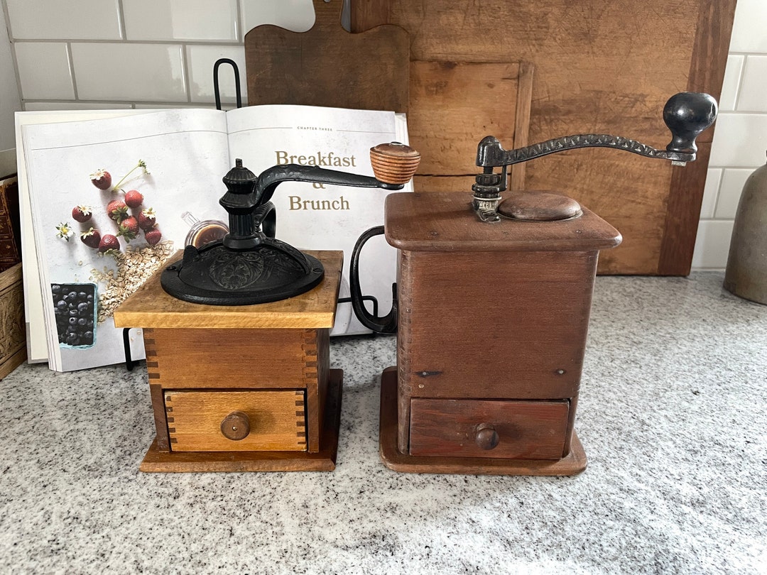 Coffee Grinder Vintage Coffee Grinder Wood Coffee Grinder Etsy