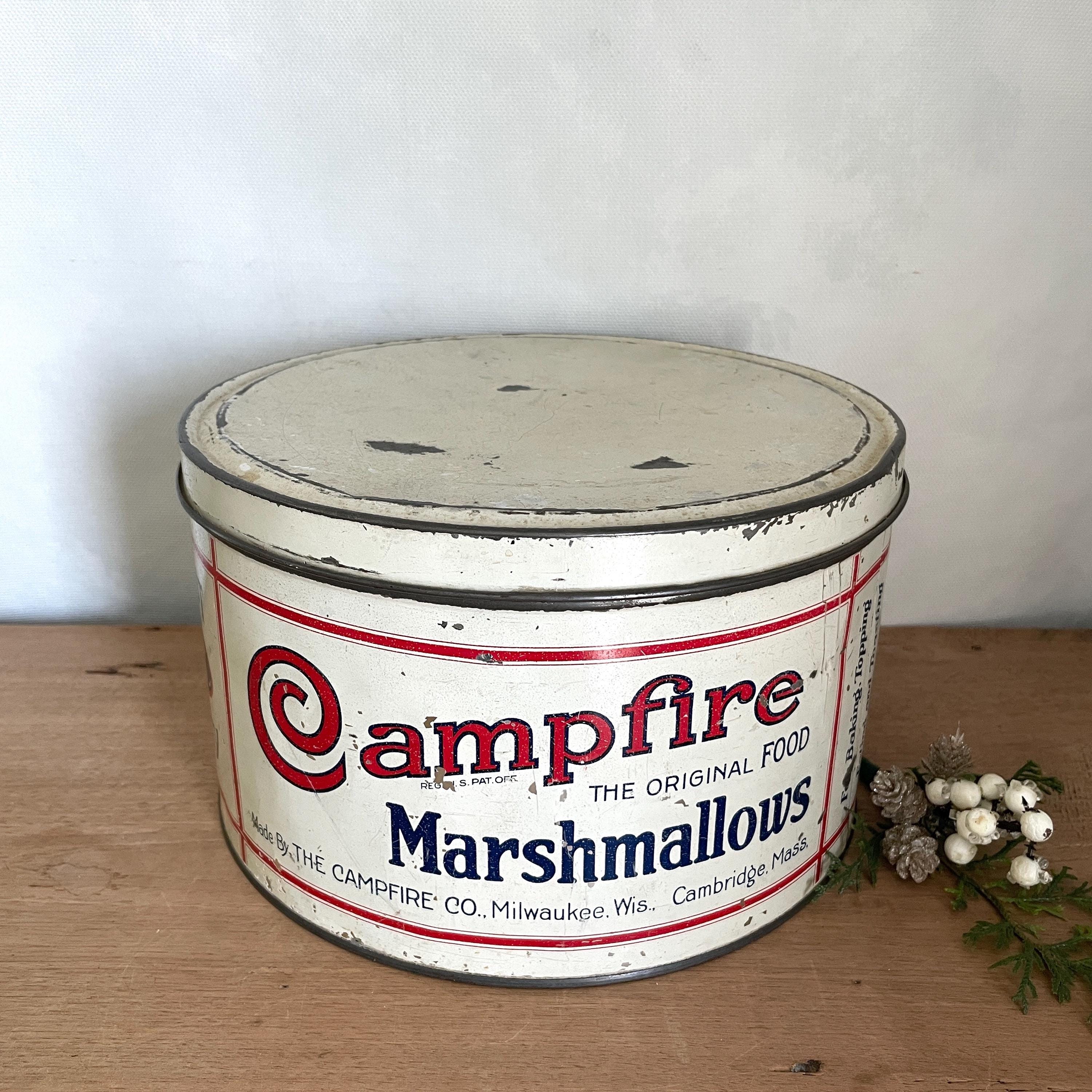 スーパーレア 20s ティン缶 Campfires Marshmallow Campfire Marshmallow Tin - Etsy