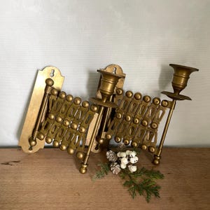 Adjustable Brass Candle Sconce, Pair of Candle Sconces, Vintage Sconce, Candle Sconce, Ornate Sconce, Brass Sconce, Home Decor, Wall Decor
