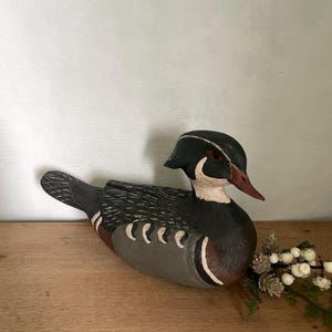 Hand Painted Wood Duck, Wood Duck, Vintage Duck, Duck Decoy, Antique Wood Duck, Vintage Wood Duck, Duck, Farmhouse Decor, Vintage Decor