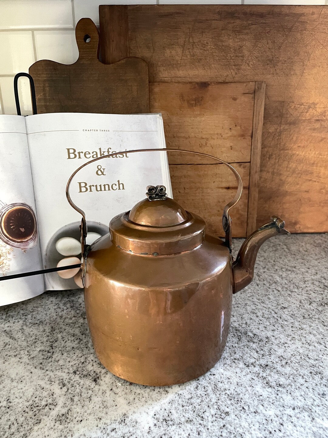 Copper Tea Kettle, Vintage Tea Kettle, Copper Kitchen Decor, Kitchen