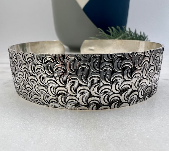 Vintage Patterned and Textured Sterling Silver Cu… - image 7