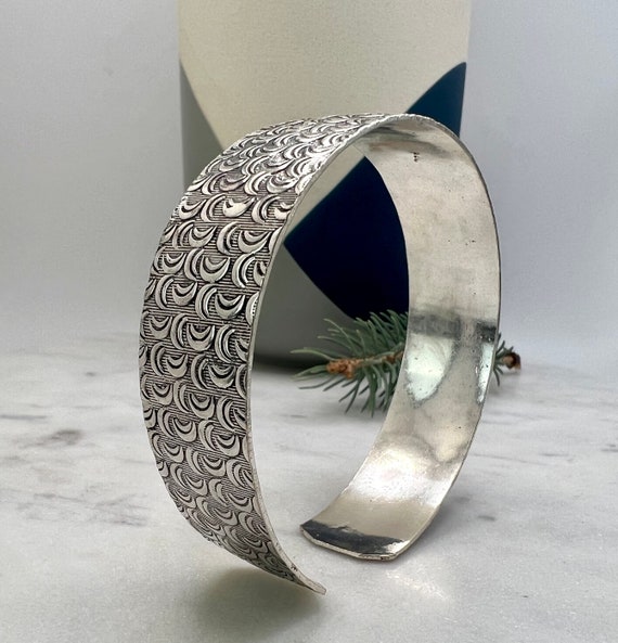 Vintage Patterned and Textured Sterling Silver Cu… - image 3