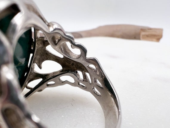 Oversized Statement Ring with Large Green Stone a… - image 9