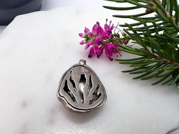 Sterling Silver Hammered Pear Silpada Pendant - image 6
